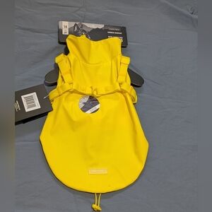 2 in 1 - Canada Pooch yellow harness raincoat, size 14
